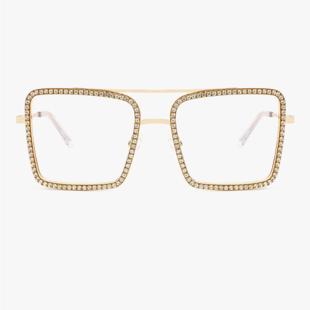 Gold Square Frame Women's Glasses